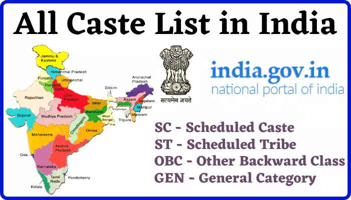All Caste List In India 2023 Central Caste List Of Sc St 55 Off